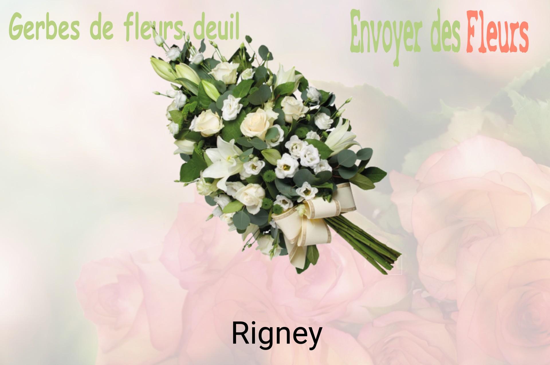 Gerbe de fleurs de deuil livrée à Rigney